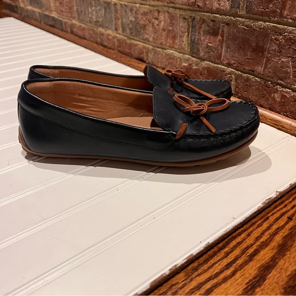 Clarks Collection Navy Leather Loafers Women’s 8.5M Driving Moccasins - Picture 7 of 11